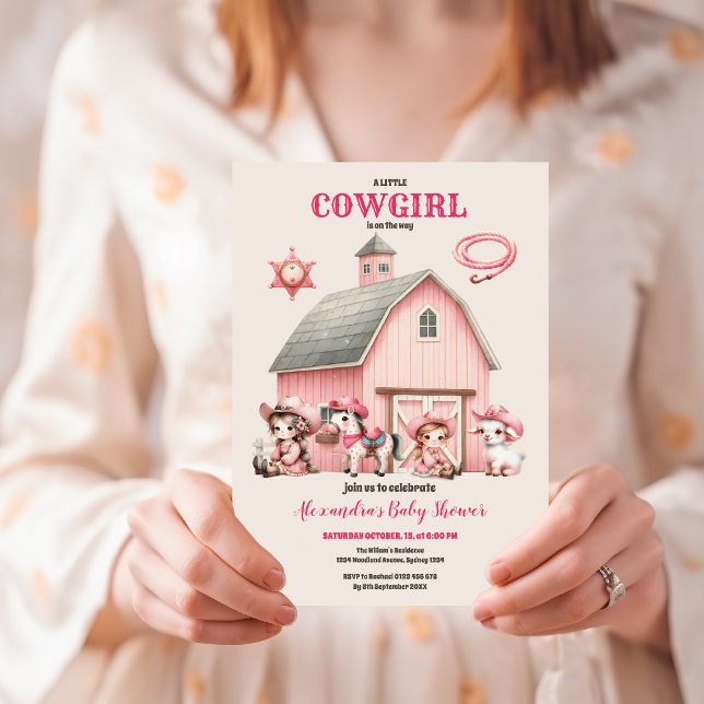 Kleine Cowgirl Girl Babydusche Einladung (Von Creator hochgeladen)