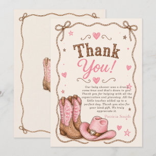 Kleine Cowgirl ist auf dem Weg Mädchen Baby Shower Dankeskarte