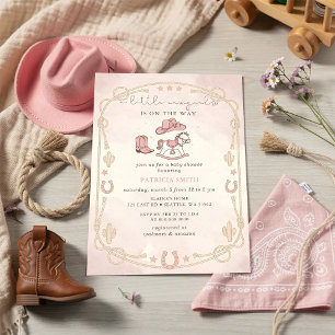 Kleine Cowgirl ist auf dem Weg Mädchen Baby Shower Einladung