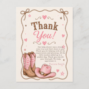 Kleine Cowgirl ist auf dem Weg Mädchen Baby Shower Postkarte
