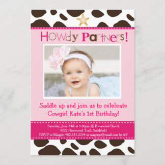 Kleine Cowgirl-Party Einladung