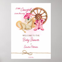 Kleine Cowgirl Pferde Baby Dusche Willkommensschil
