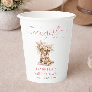 Kleine Cowgirl-Stiefel Western Rosa Baby-Party Pappbecher
