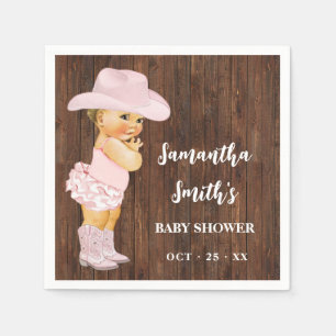 Kleine Cowgirl Western Baby Dusche Party Dekoratio Serviette