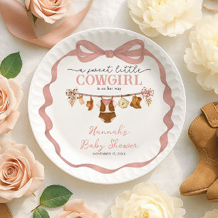 Kleine Cowgirl Western-Baby-Party Pappteller