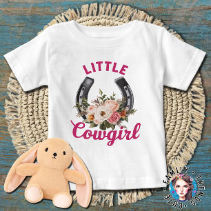 Kleine Cowgirl Western-Thema Schwangerschaftsankün Baby T-shirt