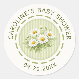 Kleine Daisy Baby Shower Runder Aufkleber