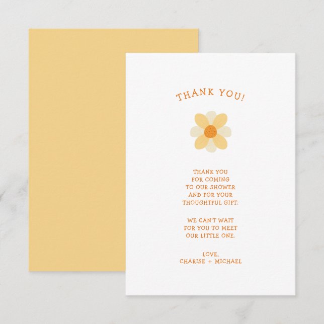 Kleine Daisy-Babydusche danke (Vorne/Hinten)