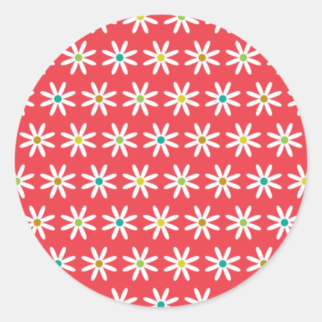 Kleine Daisy Dots II Runder Aufkleber (Vorderseite)