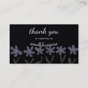 Kleine Dankeschön Karte schwarz und Blume