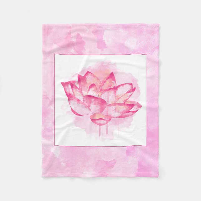 Kleine Decke Aquarell-Lotuss (Vorderseite)