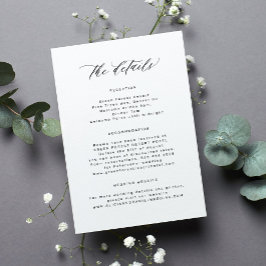 Kleine Details zur Hochzeit von Gast Begleitkarte
