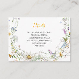 Kleine Details zur Honey Bee Wildblume Baby Dusche Begleitkarte