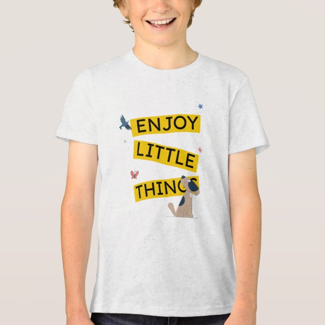 Kleine Dinge genießen Tri-Blend Shirt (Vorderseite)