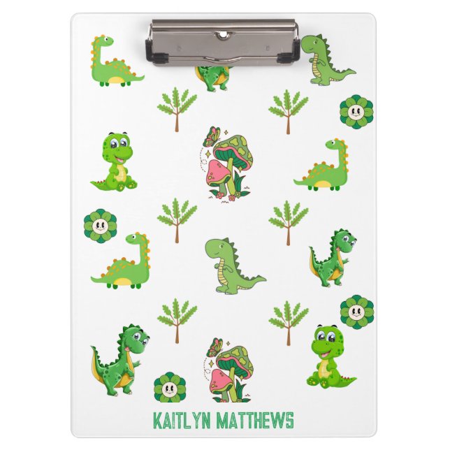 Kleine Dino-Schule , Personalisiert zurück zur Sch Klemmbrett (Vorderseite)