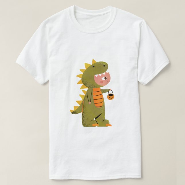 Kleine Dino Spuk Nacht T-Shirt (Design vorne)
