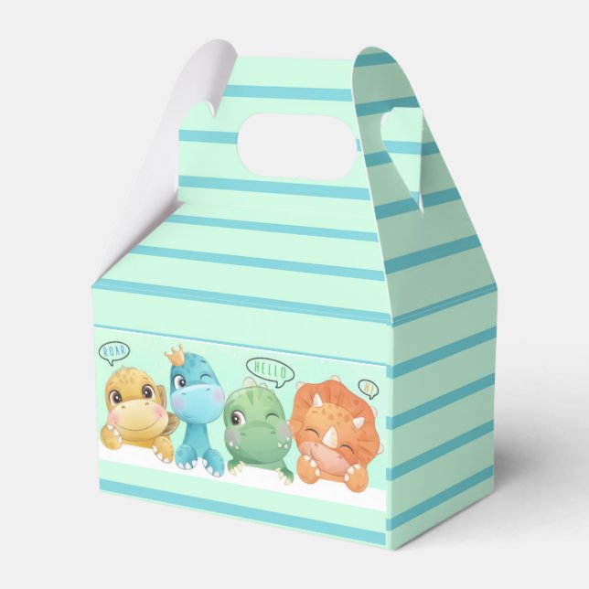 Kleine Dinosaurier Babydusche Geschenkschachtel (Vorderseite)