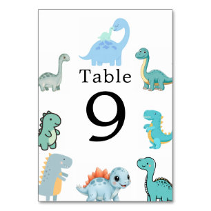 Kleine Dinosaurier Süße Babyparty Tischnummer