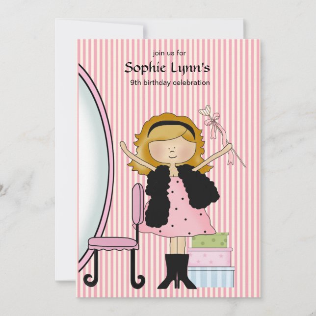 Kleine Diva-Geburtstags-Einladung Einladung (Vorderseite)