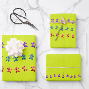 Kleine Doggies laufen Geschenkpapier Set