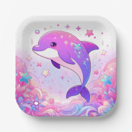 Kleine Dolphin-Babydusche Pappteller
