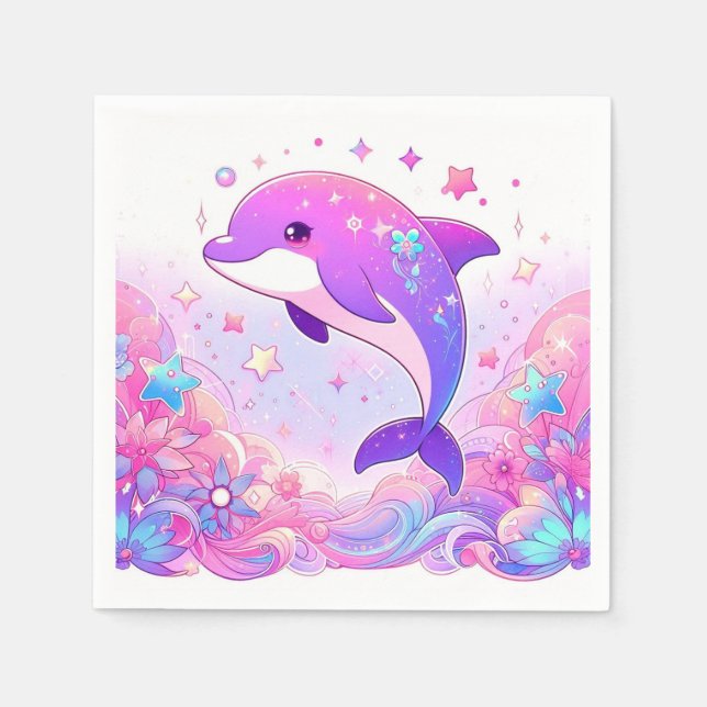 Kleine Dolphin-Babydusche Serviette (Vorderseite)