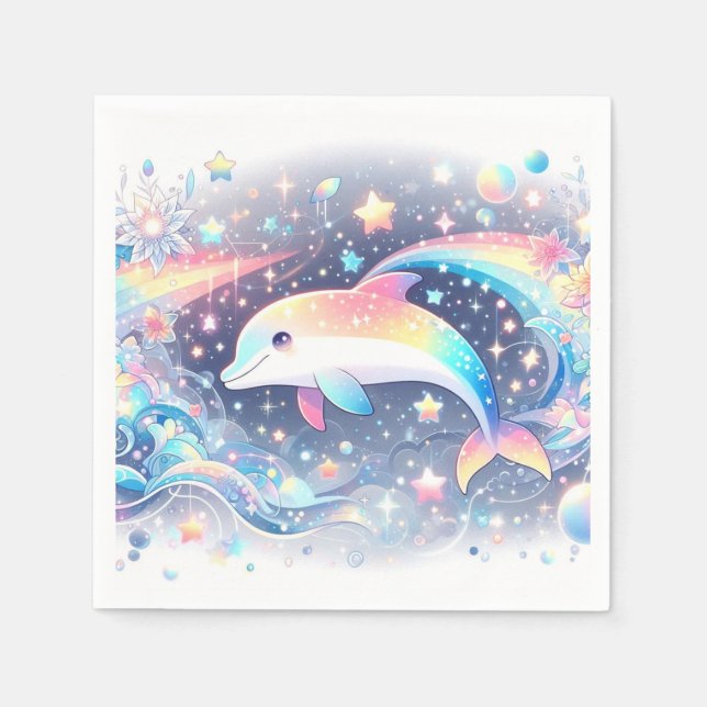 Kleine Dolphin-Babydusche Serviette (Vorderseite)