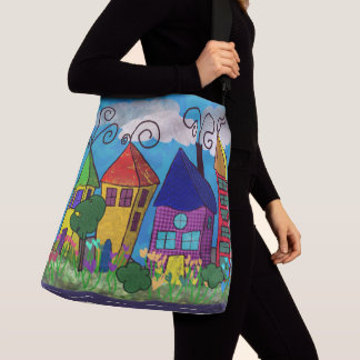 Kleine Dorf-Tasche als Umhängetasche Tragetaschen Mit Langen Trägern