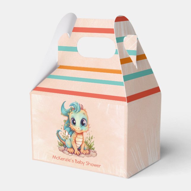 Kleine Drache Märchenjunge Babydusche Geschenkschachtel (Vorderseite)