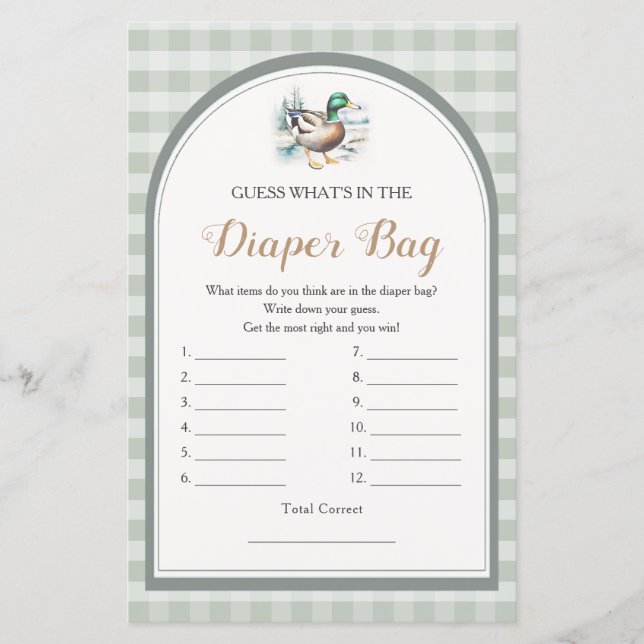 Kleine Duckling Babydusche Was in der Windelbeutel (Vorderseite)