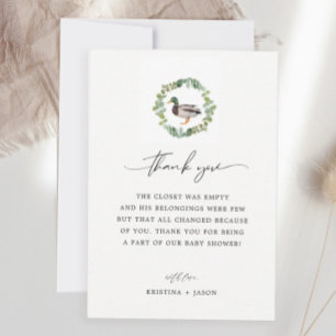 Kleine Duckling Mallard Duck Baby Duck Dankeskarte