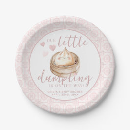 Kleine duftende Pink-Aquarell-Babydusche Pappteller