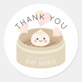 Kleine Dumpling Babydusche Danke Runder Aufkleber