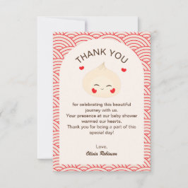 Kleine Dumpling Dim Sum Baby Dusche Dankeskarte