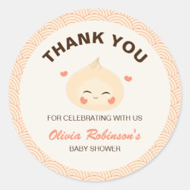 Kleine Dumpling Dim Sum Baby Dusche Runder Aufkleber