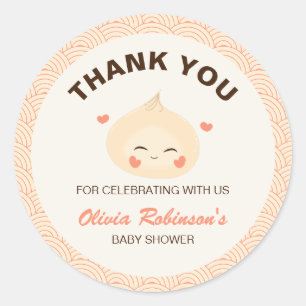 Kleine Dumpling Dim Sum Baby Dusche Runder Aufkleber