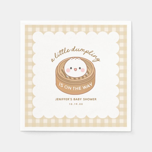 Kleine Dumpling ist auf dem Weg zur Babydusche Serviette (Vorderseite)