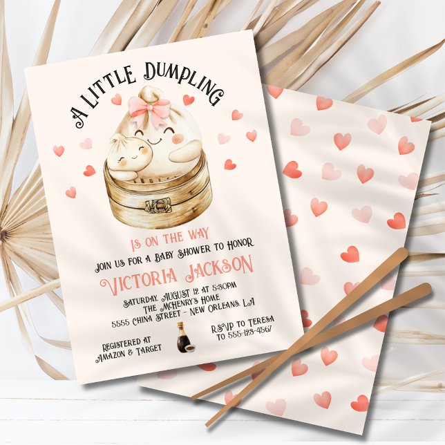 Kleine Dumpling Mommy und Babydusche Einladung (Von Creator hochgeladen)
