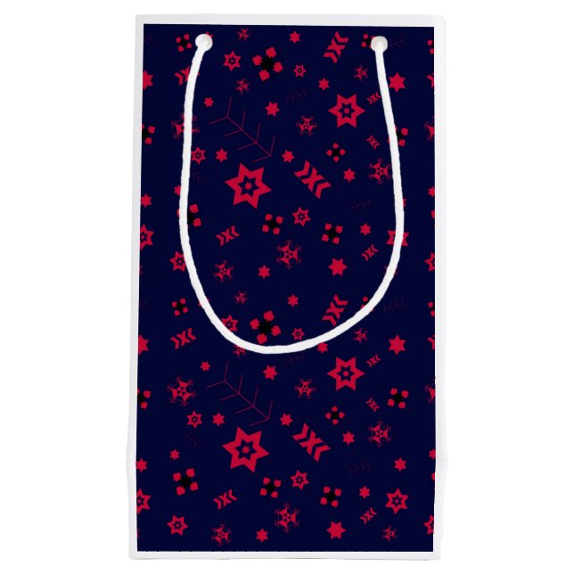 Kleine dunkelblaue und rote Geschenktasche Kleine Geschenktüte (Vorderseite)