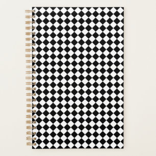 Kleine durchgehende Schwarz-Weiß-Chevron-Muster Planer