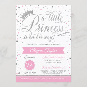 Kleine Dusche Prinzessin-Baby laden, Einladung
