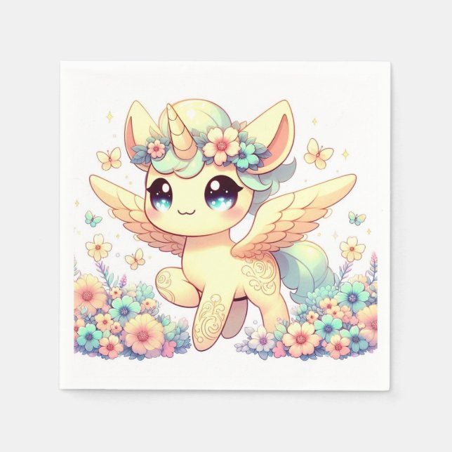 Kleine Einhorn-Babydusche Serviette (Vorderseite)