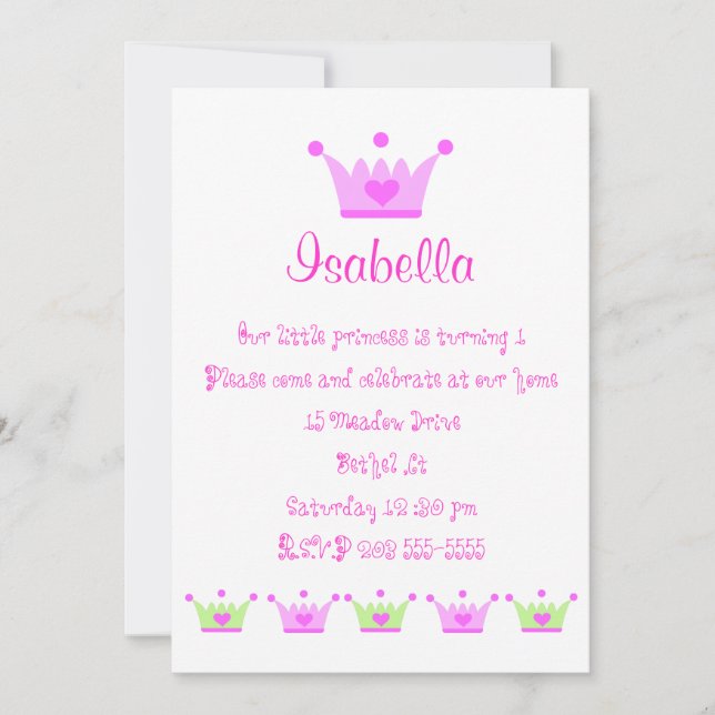 kleine Einladung der Prinzessin (Vorderseite)