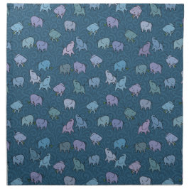 Kleine Elefanten Blaue Wirbel Serviette