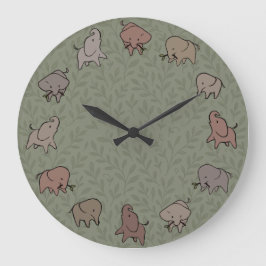 Kleine Elefanten Große Wanduhr