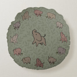 Kleine Elefanten Rundes Kissen