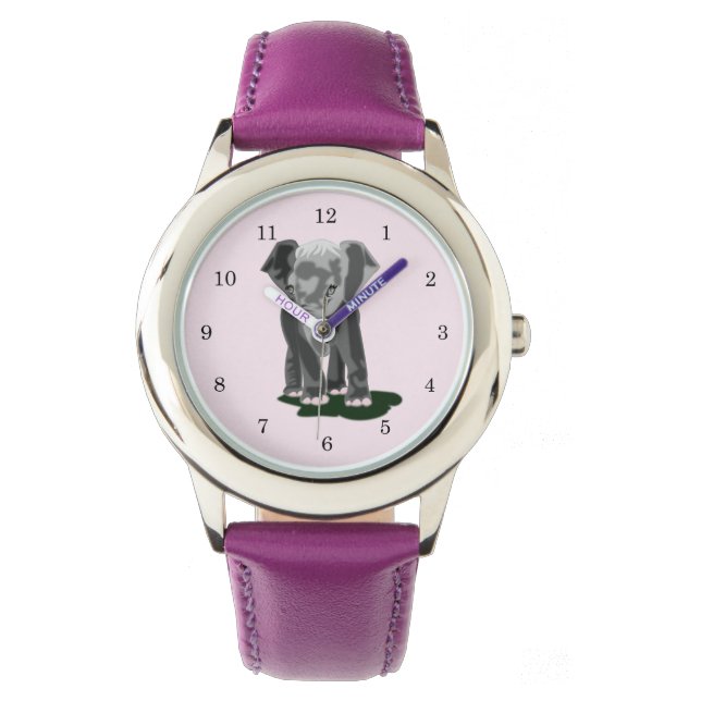 Kleine Elefantenuhr Armbanduhr (Vorderseite)