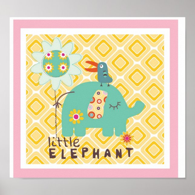 kleine Elefantenwanddekoration Poster (Vorne)