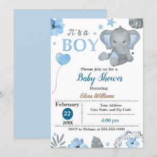 Kleine Elephant Baby Dusche Einladung