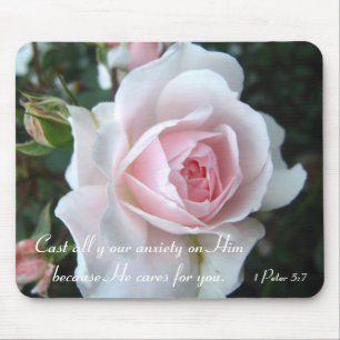 Kleine empfindliche rosa Rose Mousepad